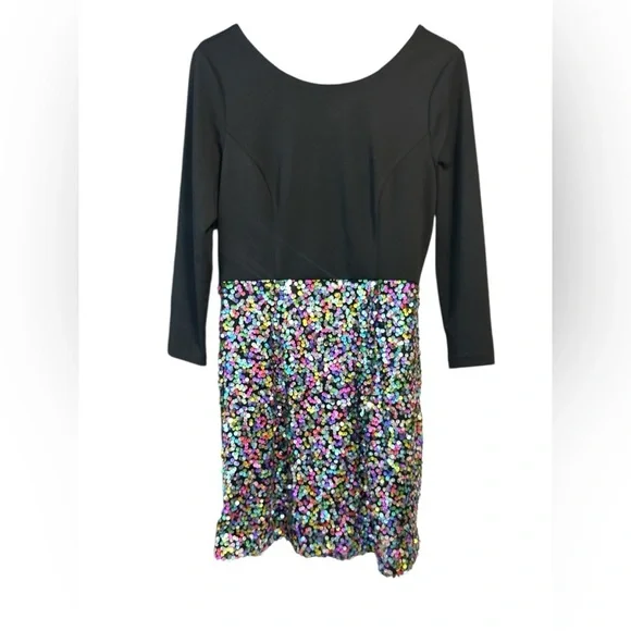 Hutch for ModCloth Black Sequin Mini Dress | Sparkly Party Dress | Size 8 - Picture 2 of 5